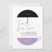 紫茶モダンパーティの招待状茶 招待状 (正面)