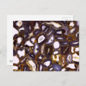 紫茶色と白色のアゲートストーンのパターン ポストカード (正面/裏面)