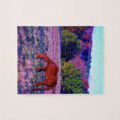 紫草の茶色の馬 ジグソーパズル (横)