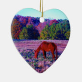 紫草の茶色の馬 セラミックオーナメント (右)