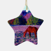 紫草の茶色の馬 セラミックオーナメント (右)