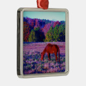紫草の茶色の馬 メタルオーナメント (右)