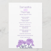 紫菊の結婚式のプログラムラックカード プログラム (正面)