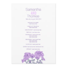 紫菊の結婚式のプログラムラックカード