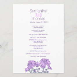 紫菊の結婚式のプログラムラックカード プログラム