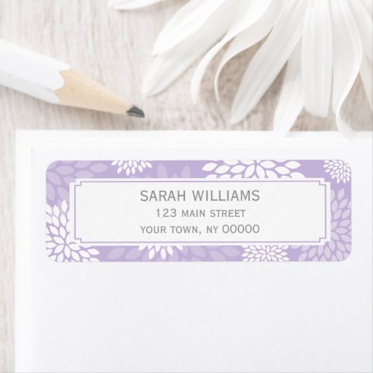 紫菊の花柄 ラベル (インサイチュ)