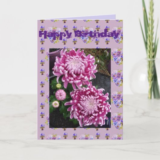 紫菊花フローラフォトアートカード カード (正面)