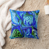 紫菖蒲の花/グリーンリーフ/ クッション (ブランケット)