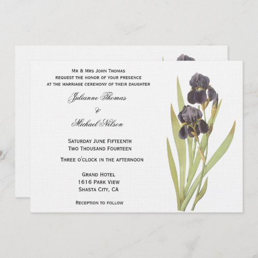 紫菖蒲の花 招待状 (正面/裏面)