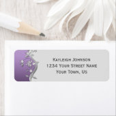 紫華美と銀の花が渦巻く ラベル (インサイチュ)