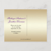 紫華美のバラ離れの金ゴールドの日付の保存 案内ポストカード (裏面)