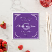 紫華美白モノグラム結婚ナプキン スタンダードカクテルナプキン (インサイチュ)