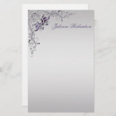 紫華美銀フローラ渦巻き文房具 便箋 (正面/裏面)