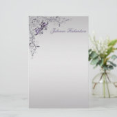 紫華美銀フローラ渦巻き文房具 便箋 (スタンド正面)