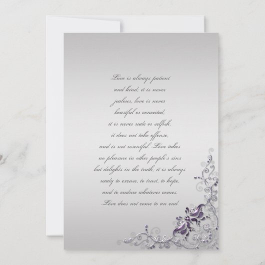 紫華美銀フローラ渦巻き結婚式 招待状 (裏面)