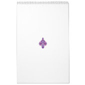 紫華美、ピンク、および対称デザイン カレンダー (カバー)