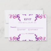 紫葉結婚テーマ 出欠カード (正面)