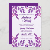 紫葉結婚テーマ 招待状 (正面/裏面)