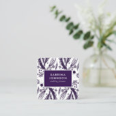 紫葉色の花の水玉模様 スクエア名刺 (スタンド正面)