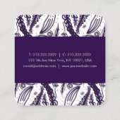 紫葉色の花の水玉模様 スクエア名刺 (裏面)
