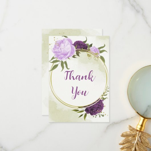 紫葉花結婚青 サンキューカード (正面/裏面インサイチュ)