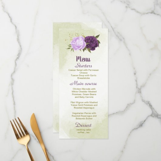 紫葉花結婚青 メニュー (正面/裏面インサイチュ)