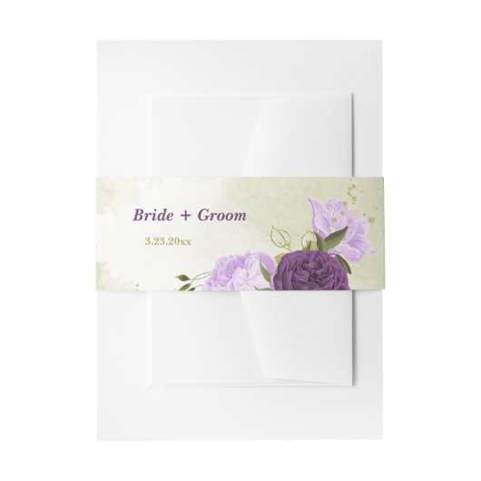 紫葉花結婚青 招待状ベリーバンド (正面例)