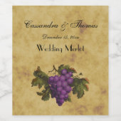 紫葡萄の束お茶動揺してステンドバックBG ワインラベル (シングルラベル)