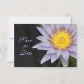 紫蓮の花の結婚式の日付を保存 招待状 (正面)