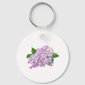 紫薄紫のフラワーウォーターの色の戻り情報 キーホルダー (正面)