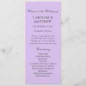 紫薄紫バイオレシンプルーモダント結婚の プログラム (正面)