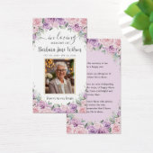 紫薄紫ピンクフローラ葬儀記念しおり (デスク)