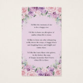 紫薄紫ピンクフローラ葬儀記念しおり (裏面)