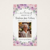 紫薄紫ピンクフローラ葬儀記念しおり (正面)