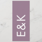 紫薄紫モダンモノグラはっきりしたム結婚ズ メニュー (裏面)