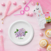 紫薄紫植物水彩紙プレート ペーパープレート (パーティー)