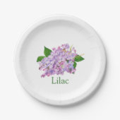 紫薄紫植物水彩紙プレート ペーパープレート (正面)