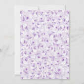 紫薄紫水色フローラ金ゴールドキンセアニェラ 招待状 (裏面)