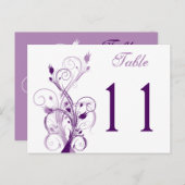紫薄紫白フローラテーブル番号はがき ポストカード (正面/裏面)