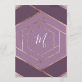 紫薄紫紫バラ金ゴールド六角結婚のメニュー メニュー (裏面)