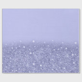 紫薄紫色グリッター きらめく ラッピングペーパー (フラット)