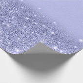 紫薄紫色グリッター きらめく ラッピングペーパー (角)