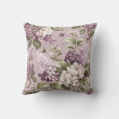 紫薄紫花ヴィンテージ模様 クッション (裏面)