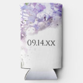 紫薄紫花水彩結婚式の引き出物 スリム缶クーラー (裏面)