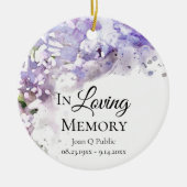 紫薄紫花水彩記念記念 セラミックオーナメント (正面)