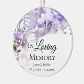 紫薄紫花水彩記念記念 セラミックオーナメント (左)