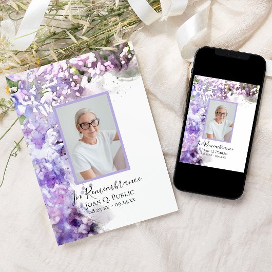 紫薄紫花水色死祭 招待状