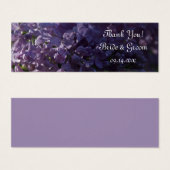 紫薄紫花結婚式の引き出物ラベル (正面&裏面)