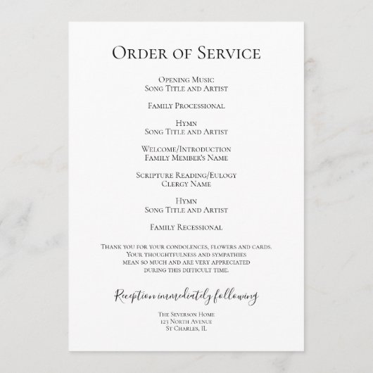 紫薄紫花葬式 プログラム (裏面)