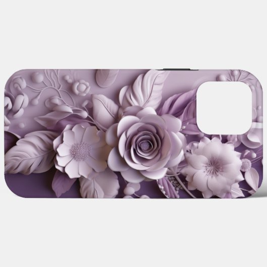 紫薄紫花3d Case-Mate iPhoneケース (裏面 (横))